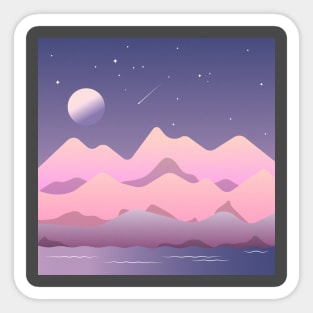 Mountain view and sky design Sticker